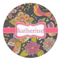 Birds & Butterflies Round Decal - Large (Personalized)
