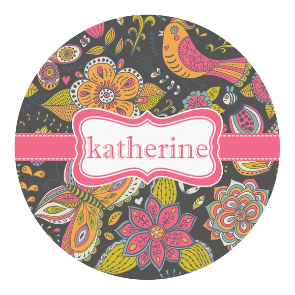 Custom Birds & Butterflies Round Decal (Personalized)