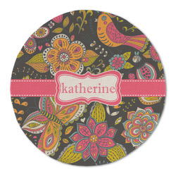 Birds & Butterflies Round Linen Placemat - Single Sided (Personalized)