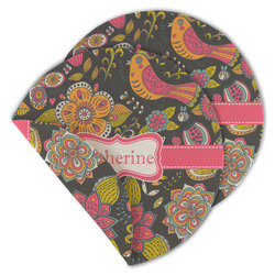 Birds & Butterflies Round Linen Placemat - Double Sided - Set of 4 (Personalized)