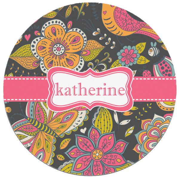 Birds & Butterflies Round Mousepad - APPROVAL