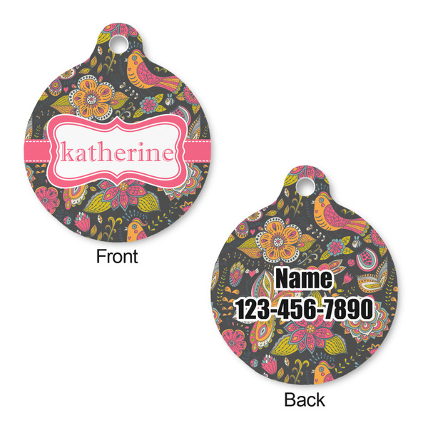 Birds & Butterflies Round Pet ID Tag - Large - Approval