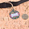 Birds & Butterflies Round Pet ID Tag - Large - In Context