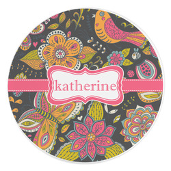 Birds & Butterflies Round Stone Trivet (Personalized)