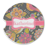 Birds & Butterflies Sandstone Car Coaster - Single (Personalized)