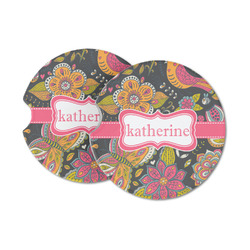 Birds & Butterflies Sandstone Car Coasters - Set of 2 (Personalized)