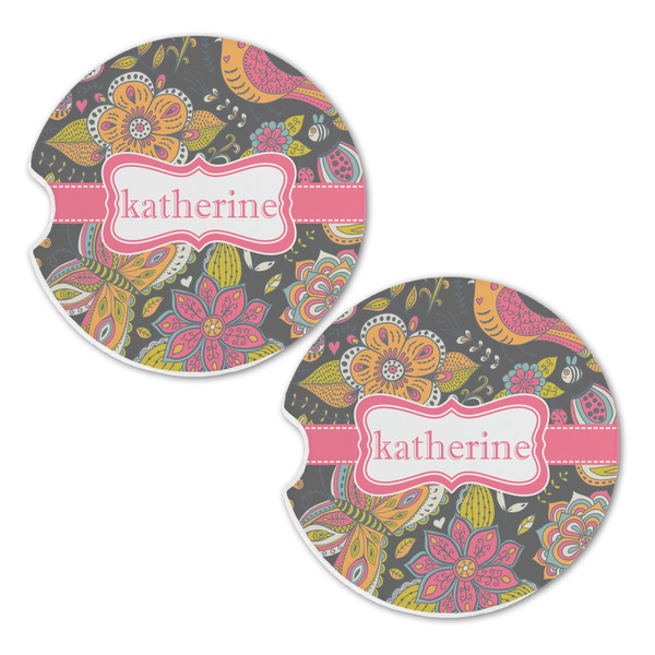 Birds & Butterflies Sandstone Car Coasters - Set of 2