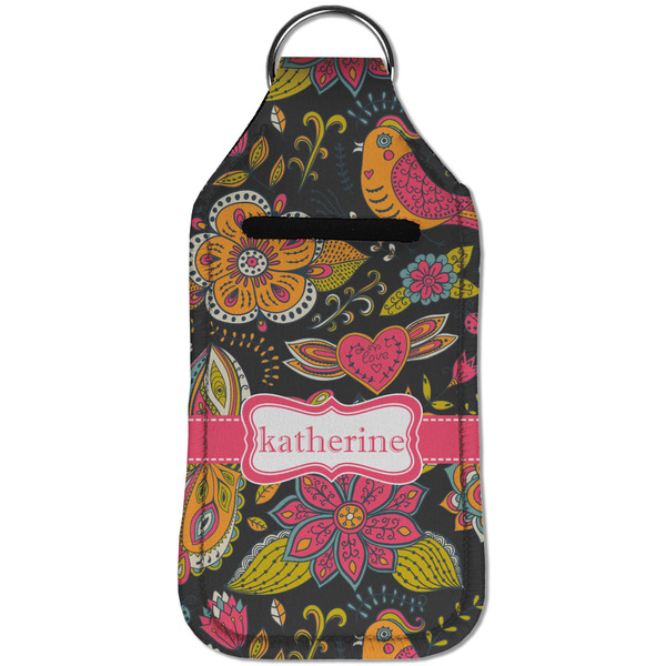 Birds & Butterflies Sanitizer Holder Keychain - Large (Front)