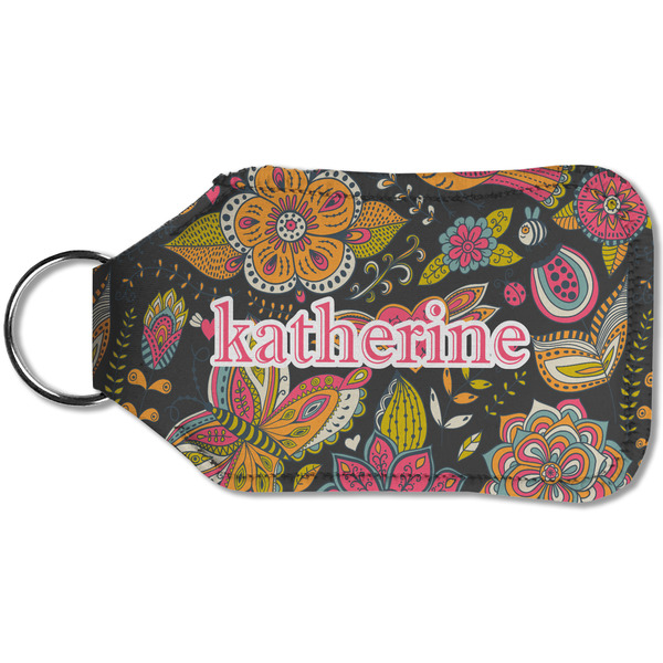 Birds & Butterflies Sanitizer Holder Keychain - Small (Back)