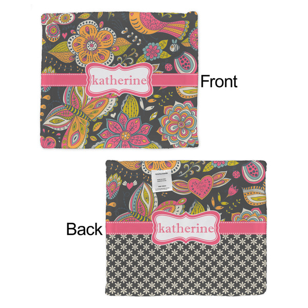 Birds & Butterflies Security Blanket - Front & Back View
