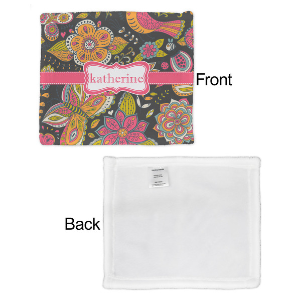 Birds & Butterflies Security Blanket - Front & White Back View