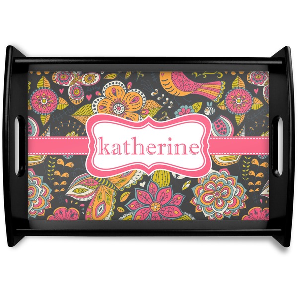 Custom Birds & Butterflies Wooden Tray (Personalized)