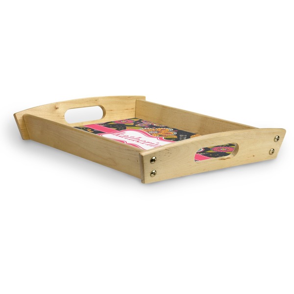 Birds & Butterflies Serving Tray Wood Small - Corner