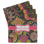Birds & Butterflies Absorbent Stone Coasters - Set of 4 (Personalized)