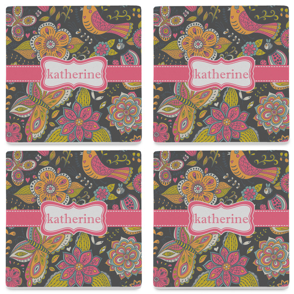 Birds & Butterflies Set of 4 Sandstone Coasters - See All 4 View