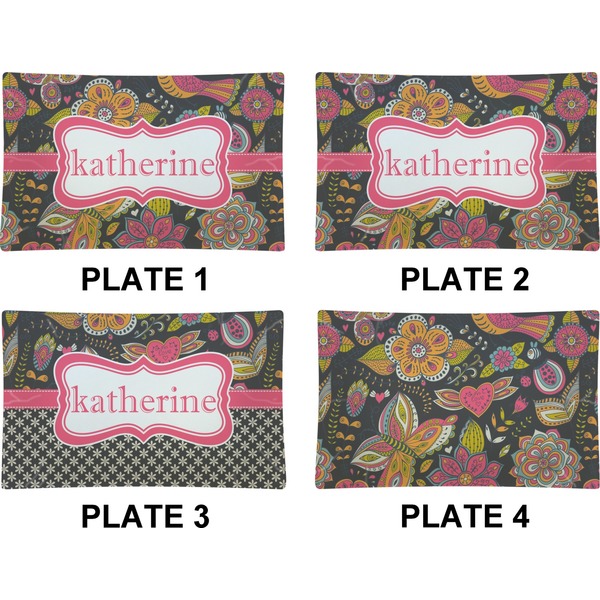 Birds & Butterflies Set of Rectangular Dinner Plates (Approval)