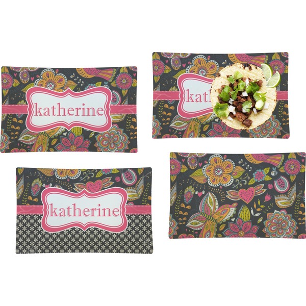 Birds & Butterflies Set of Rectangular Dinner Plates