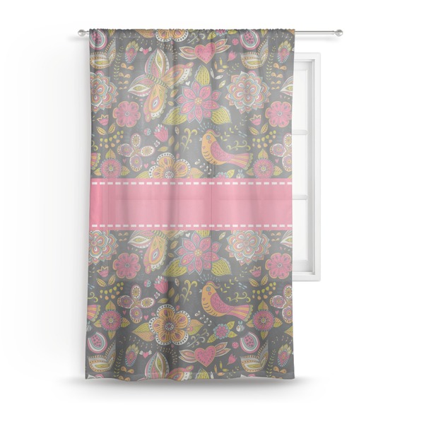 Custom Birds & Butterflies Sheer Curtain - 50"x84"