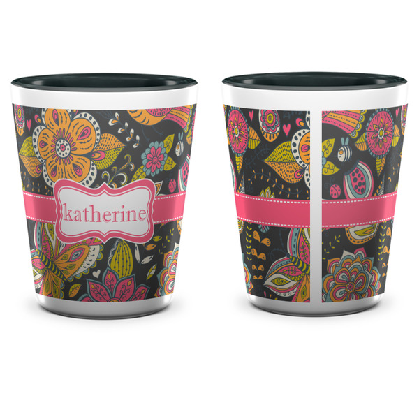 Birds & Butterflies Shot Glass - Two Tone - APPROVAL