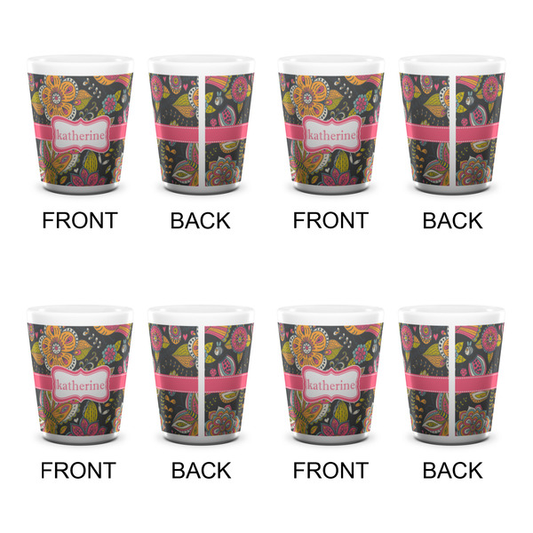 Birds & Butterflies Shot Glass - White - Set of 4 - APPROVAL