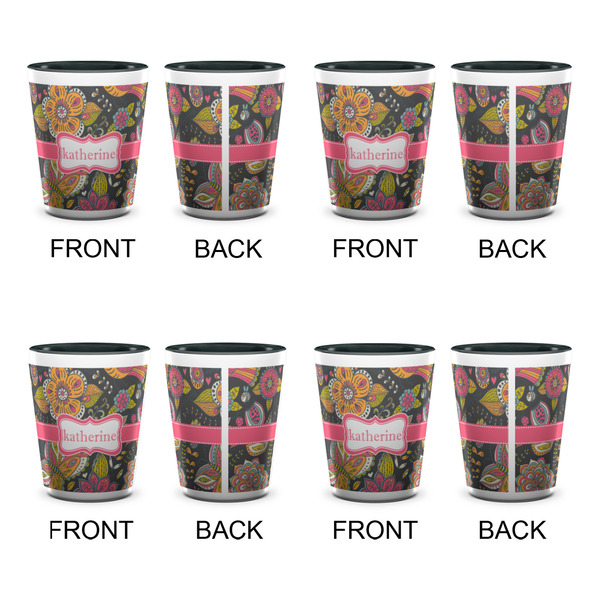 Birds & Butterflies Shot Glassess - Two Tone - Set of 4 - APPROVAL