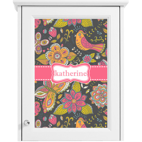 Birds & Butterflies Single White Cabinet Decal