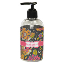Birds & Butterflies Plastic Soap / Lotion Dispenser (8 oz - Small - Black) (Personalized)