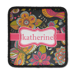 Birds & Butterflies Iron On Square Patch w/ Name or Text
