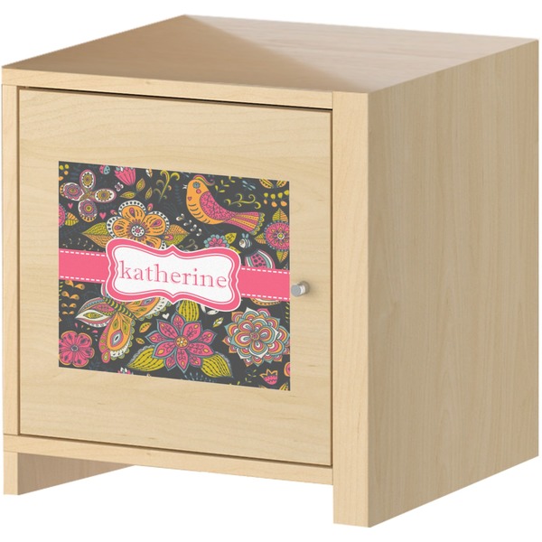 Birds & Butterflies Square Wall Decal on Wooden Cabinet