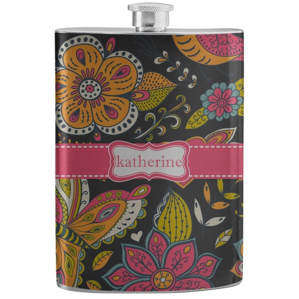 Custom Birds & Butterflies Stainless Steel Flask (Personalized)