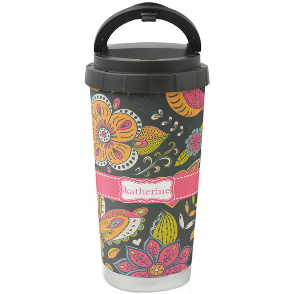Custom Birds & Butterflies Stainless Steel Coffee Tumbler (Personalized)