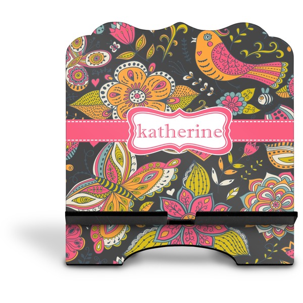 Birds & Butterflies Stylized Tablet Stand - Front without iPad