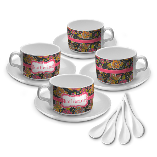 Birds & Butterflies Tea Cup - Set of 4
