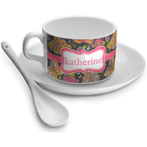 Custom Birds & Butterflies Tea Cup - Single (Personalized)