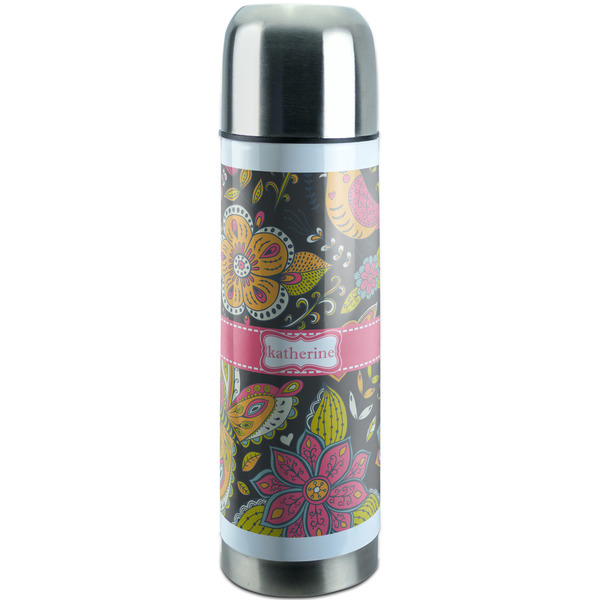 Custom Birds & Butterflies Stainless Steel Thermos (Personalized)