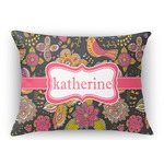 Birds & Butterflies Rectangular Throw Pillow Case - 12"x18" (Personalized)