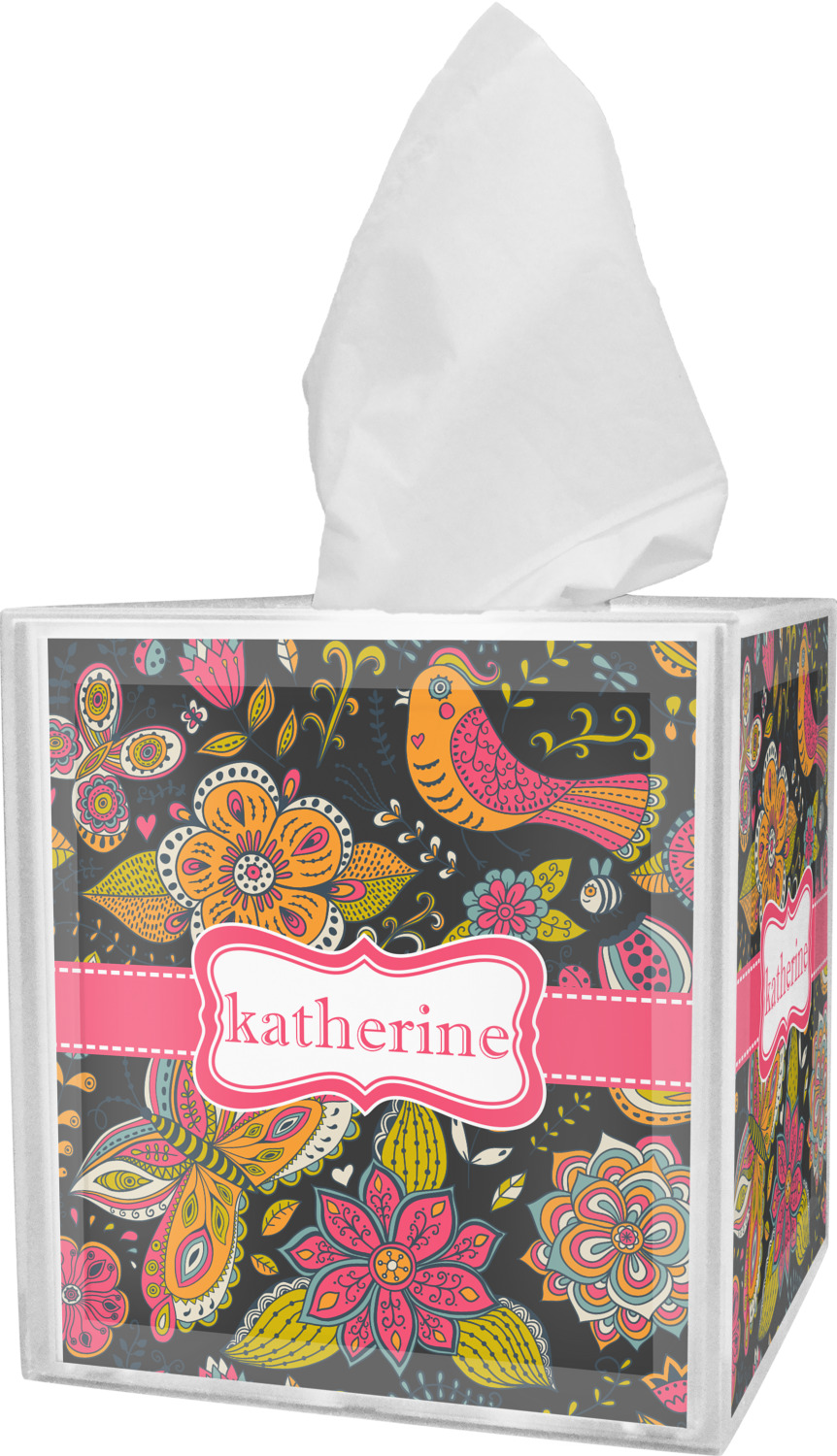 Birds & Butterflies Tissue Box Cover (Personalized) YouCustomizeIt