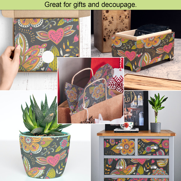 Birds & Butterflies Tissue Paper - In Use Collage