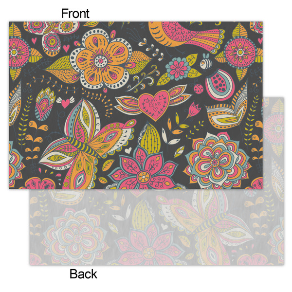 Birds & Butterflies Tissue Paper - Lightweight - Small - Front & Back