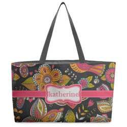 Birds & Butterflies Beach Totes Bag - w/ Black Handles (Personalized)
