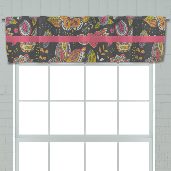 Birds & Butterflies Valance - Closeup on window