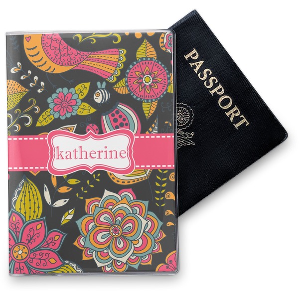 Custom Birds & Butterflies Vinyl Passport Holder (Personalized)