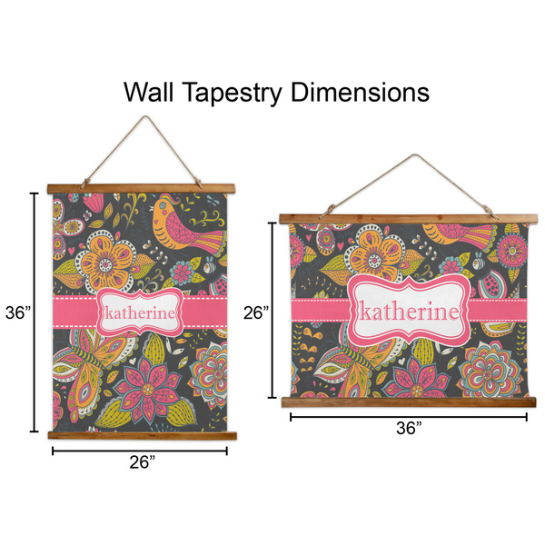 Birds & Butterflies Wall Hanging Tapestries - Parent/Sizing
