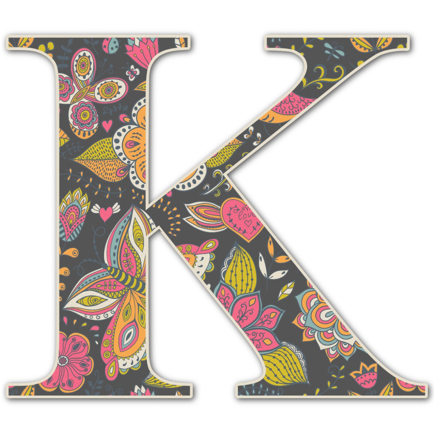 Custom Birds & Butterflies Letter Decal Custom Sizes (Personalized