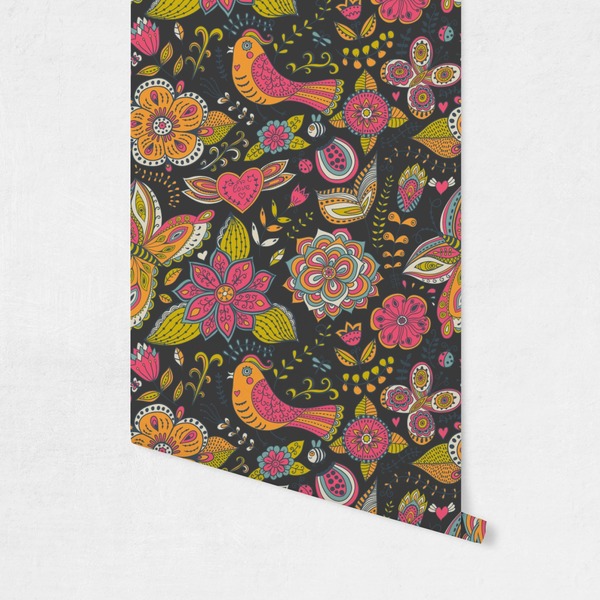 Birds & Butterflies Wallpaper on Wall