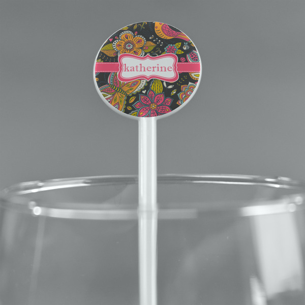 Birds & Butterflies White Plastic 5.5" Stir Stick - Round - Main