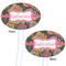 Birds & Butterflies White Plastic 7" Stir Stick - Double Sided - Oval - Front & Back