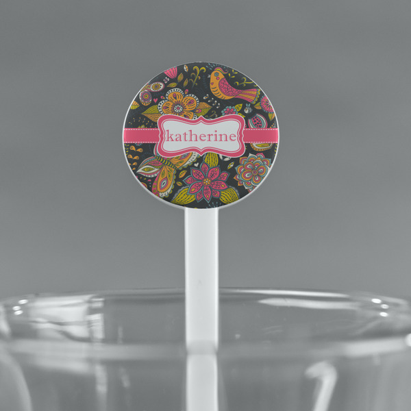 Birds & Butterflies White Plastic 7" Stir Stick - Round - Main