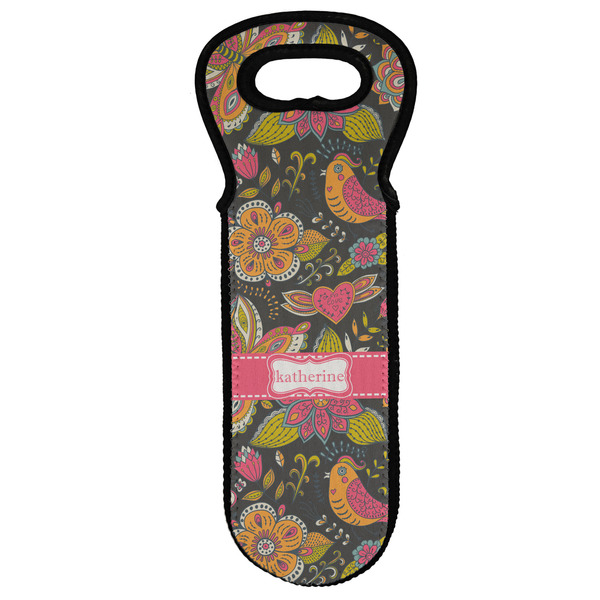 Custom Birds & Butterflies Wine Tote Bag (Personalized)