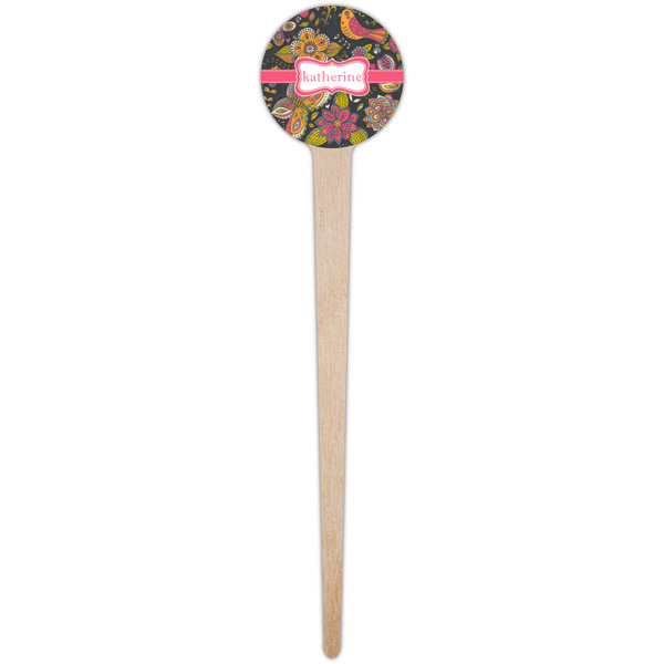 Birds & Butterflies Wooden 4" Food Pick - Round - Single Pick